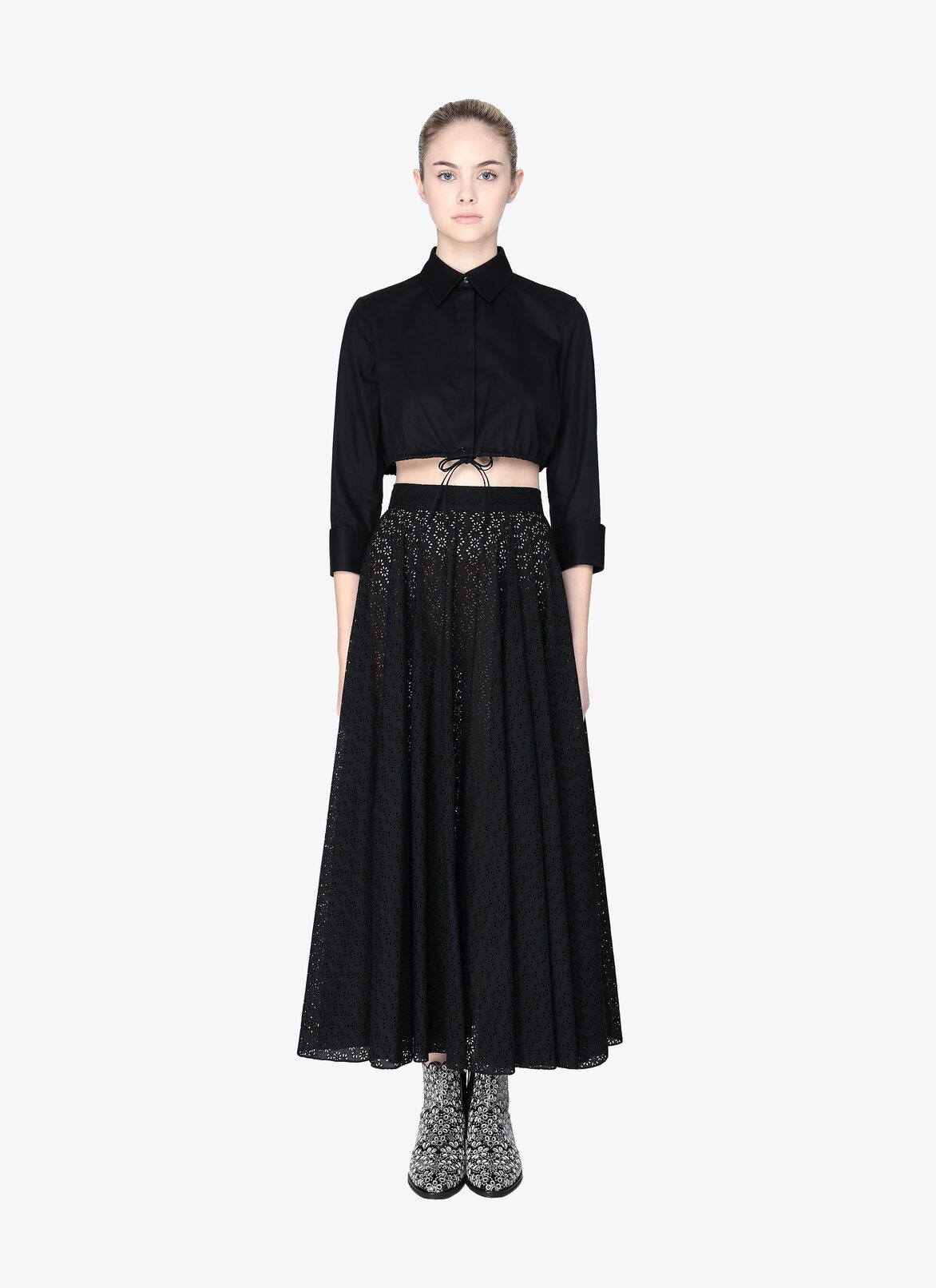 SHIRT GABARDINE DE COTON BLACK ALAÏA BLACK  SHIRT GABARDINE DE COTON BLACK